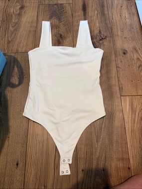 Abercrombie & Fitch Cream Wide-Strap Bodysuit